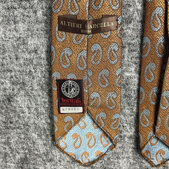 vintage 1990s Altieri Marcella Necktie Tie Mens 54" Skinny Width Italy Italian - Picture 3 of 6